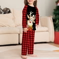 thumbnail image 3 of Conjunto De Pijamas De 2 Piezas Conjunto de pijama familiar de 2 piezas Conjunto informal de manga larga con estampado de alce y pantalones Traje diario Cgtredaw Chica Rojo 0-2T para Niño, 3 of 5