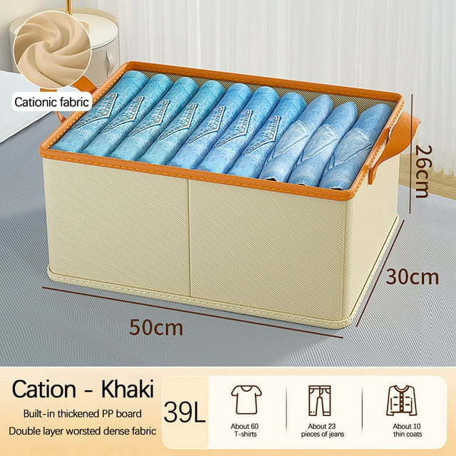 EGNMCR Closet Organizers and Storage, Storage Trunks & Bag Foldable Closet Storage Box , Clothes Storage Basket Storage Box Miscellaneous Clothes Pants Storage Artifact Closet Storage