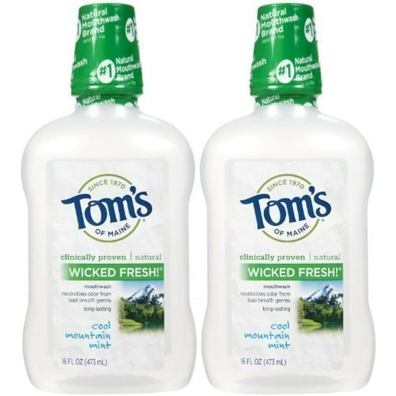Tom's of Maine Long Lasting Wicked Fresh Mouthwash, Cool Mountain Mint - 16 oz - 2 pk by Tom's of Maine