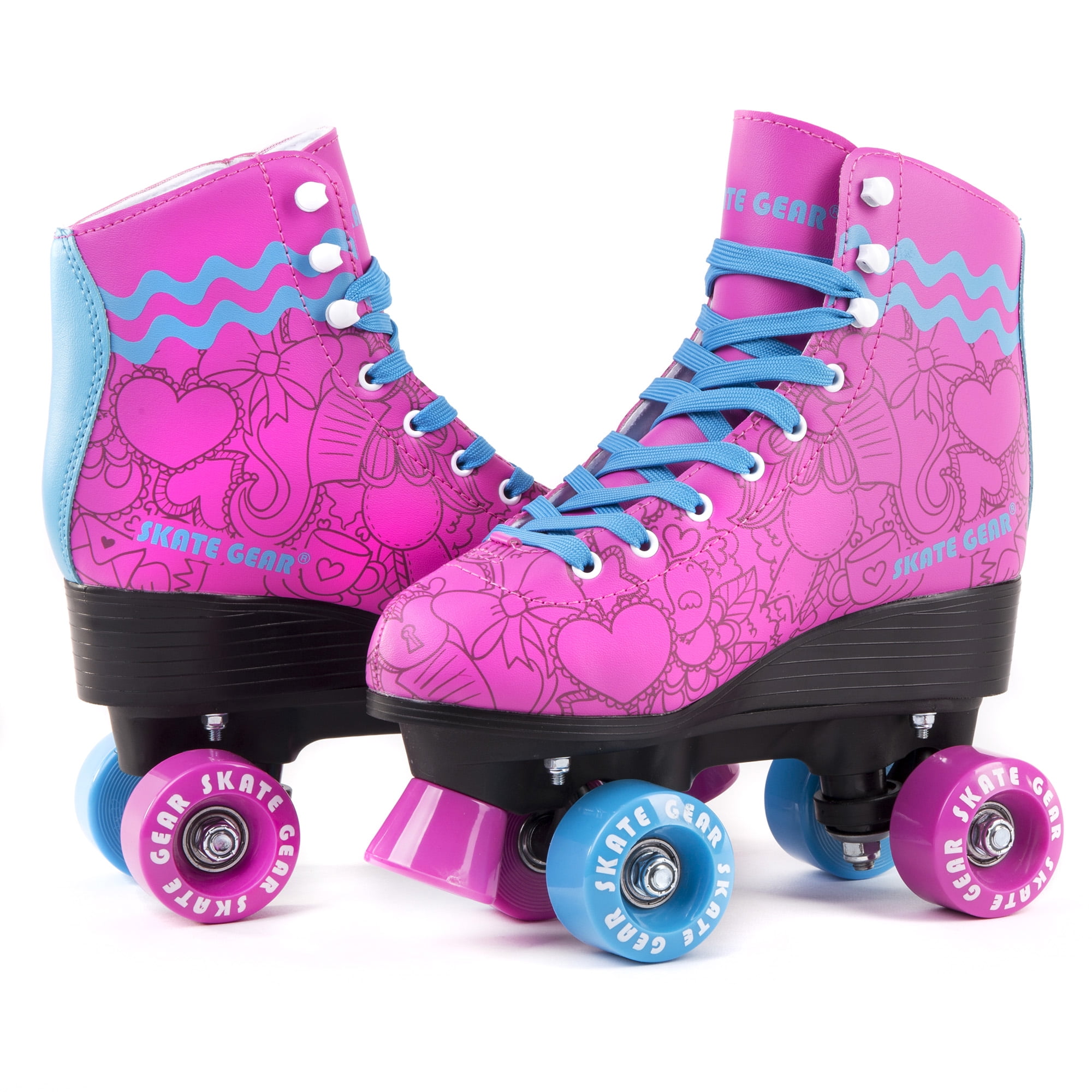 cal 7 soft boot roller skate retro fashion high top design in faux leather for indoor & outdoor