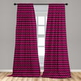 thumbnail image 5 of Ambesonne Teen Room Curtains, Chevron Lines Curves, Pair of 28"x84", Magenta and Black, 5 of 5