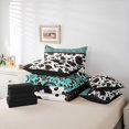 thumbnail image 6 of Homewish Boho Farm Cow Print 7 Pieces Full Size Bedding Sets,Rustic Paisley Full Size Bed in a Bag,Teal,Black Reversible, 6 of 8