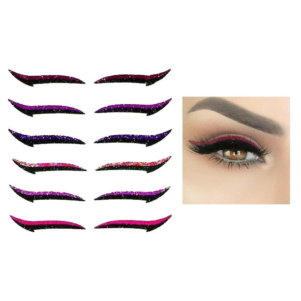 Plantillas de Delineador de ojos shamjiam reutilizables 6 pares morado