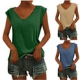 thumbnail image 5 of Aloohaidyvio Tank Tops for Women ,Womens Summer Cool V-Neck Solid Color Sleeveless Top Camisole Tank Top, 5 of 5