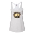 thumbnail image 3 of Wild Bobby, Softball Life Animal Print Girl Sports Tri-Blend Racerback Tank Top, Heather White, Large, 3 of 5