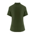 thumbnail image 6 of WTOBBY Women's Half-Zip High Neck Short Sleeve Scrubs Set, Loose Fit with Pockets, Solid Color Nursing Uniform, Medical Workwear for Caregivers,Army Green L, 6 of 7