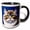 Black/White, variant on 3drose, Lovely Persian Cat Face on Blue. Digital Art. Elegant Gifts for Family, 11oz Mug