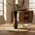 thumbnail image 6 of AeraVida Nature Inspired Native Versatile Hand Carved Lines Brown and Black Mango Tree Wooden Flower Vase Tropical Home Decor Gifts, 6 of 6