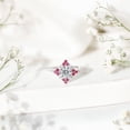 thumbnail image 4 of Rosec Jewels Lab Grown Diamond Halo Engagement Ring with Real Ruby - Statement Ring - EF-VS Quality, 18K White Gold, US 5.50, 4 of 9