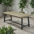 thumbnail image 3 of GDF Studio Emersyn Outdoor Acacia Wood Rectangular Dining Table Gray and Black, 6 Person, 3 of 8