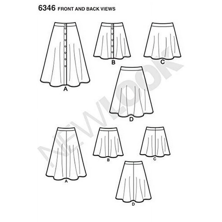 Simplicity Sewing Pattern 2185: Misses' Easy To Sew Skirts, Size H5  (6-8-10-12-14)