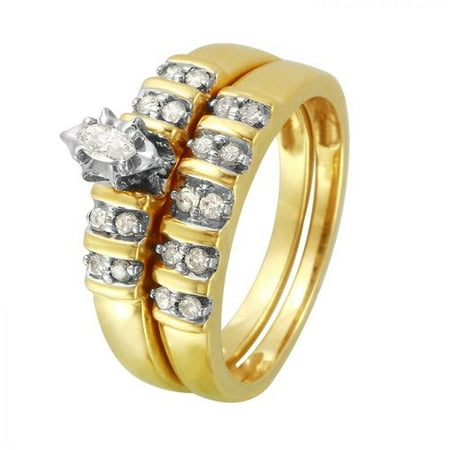 Ladies 0.5 Carat Diamond 14K Yellow Gold Ring