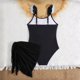 thumbnail image 5 of Trajes de baño para mujer, trajes de baño para niñas y niñas, sin mangas, con cuello redondo y estampado, traje de baño de verano con protección solar, traje de baño de poliéster para niñas., 5 of 9