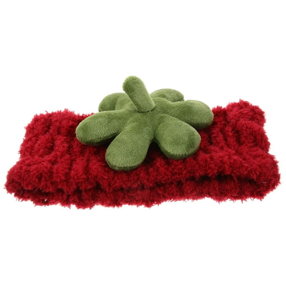 EXHUMKY Red Coral Fleece Strawberry Headband Soft Spa Makeup Hair Accessory for Women and Girls