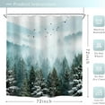 thumbnail image 4 of Green Mountain Shower Curtain 66Wx72H Inch Nature Scenery Foggy Pine Tree Scenic Woodland Greenery Landscape Mens Bathroom Decor Fabric Polyester Waterproof 12 Pack Hooks, 4 of 7