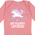 thumbnail image 4 of Inktastic My Nanny Loves Me Girl Unicorn Girls Long Sleeve Baby Bodysuit, 4 of 5