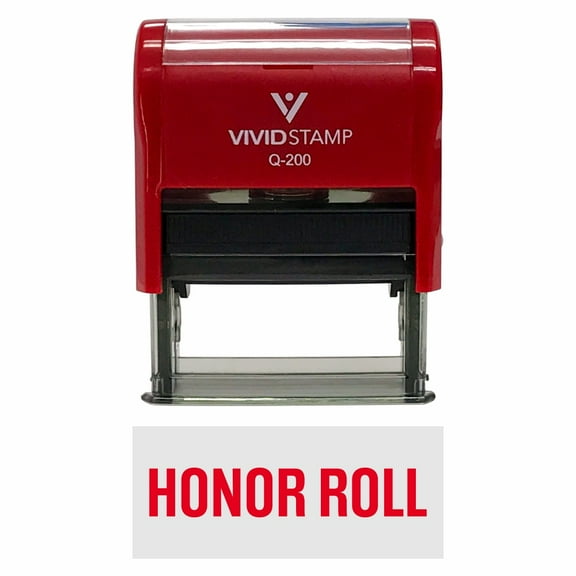 Vivid Stamp Honor Roll Self-Inking Office Rubber Stamp (Red) - Medium