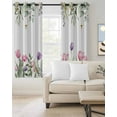 thumbnail image 2 of Pink Tulips Blackout Curtains for Bedroom Living Room Darkening Curtains 54 Inch Long Spring Floral Green Eucalyptus Leaves Short Curtain for Small Window Treatment Insulated Grommet Drapes 52"x54"x2, 2 of 9