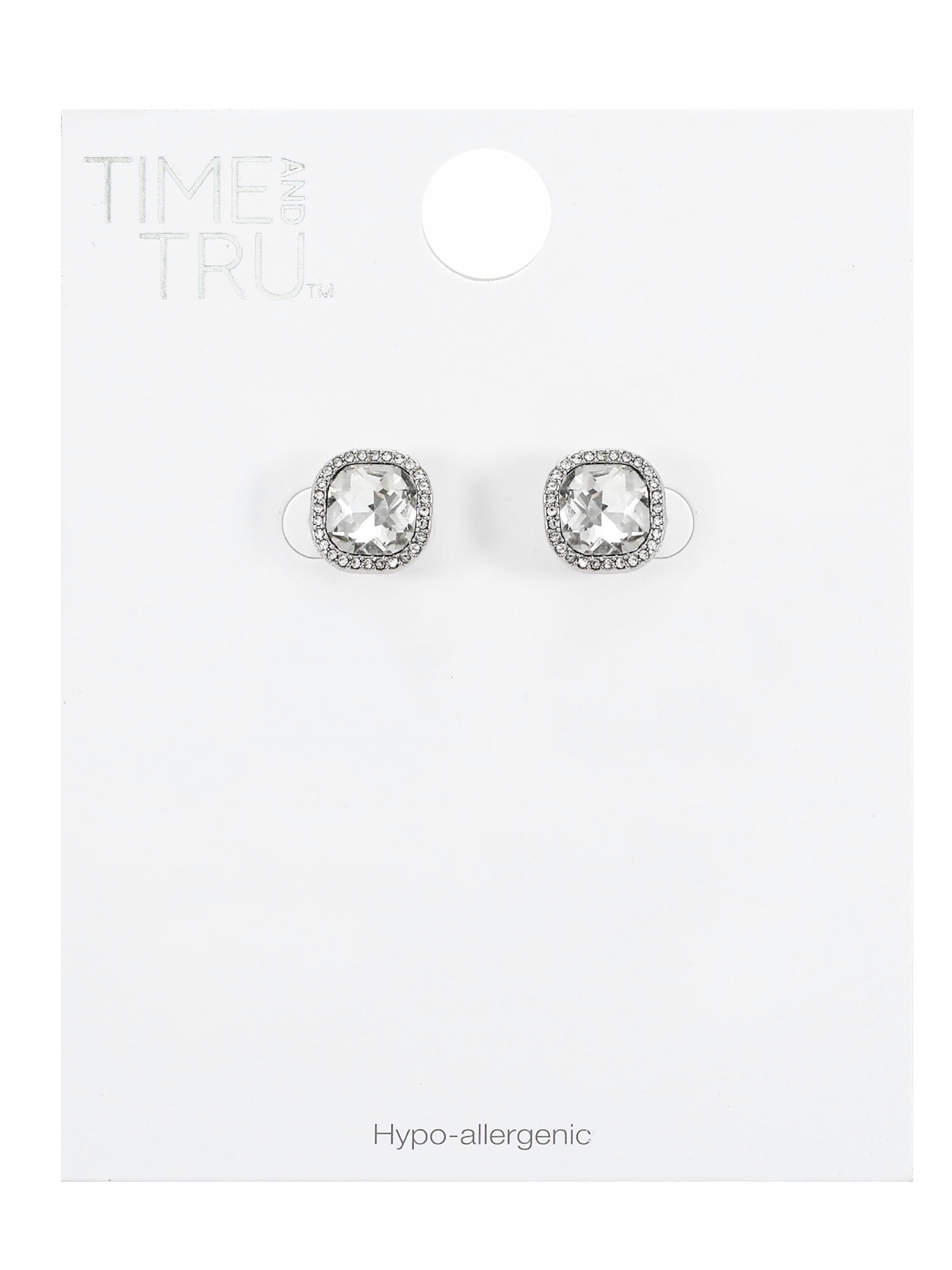 Time and Tru Women's Crystal Stud Earring