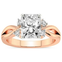 IGI Certified 4 Carat Radiant Shape Lab Grown Diamond Engagement Ring | 14K Rose Gold |Twisted Blossom Diamond Ring | FG-VS1-VS2 Quality Friendly Diamonds
