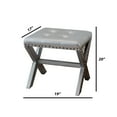 thumbnail image 4 of 20" Chic Silver Polyester Vanity Stool with Nailhead Trim, Set of 2, 4 of 7