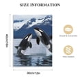 thumbnail image 2 of QFMY Killer Whale Orca Poster Prints - Vibrant Stunning Animal Blue Ocean Theme Pair Leaping Canvas Wall Art for Home Wall Decor 12x16 in, 2 of 5