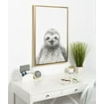 thumbnail image 5 of Kate and Laurel Sylvie Sloth Animal Print Black and White Portrait Framed Canvas Wall Art by Simon Te Tai, 23x33 Gold, 5 of 5