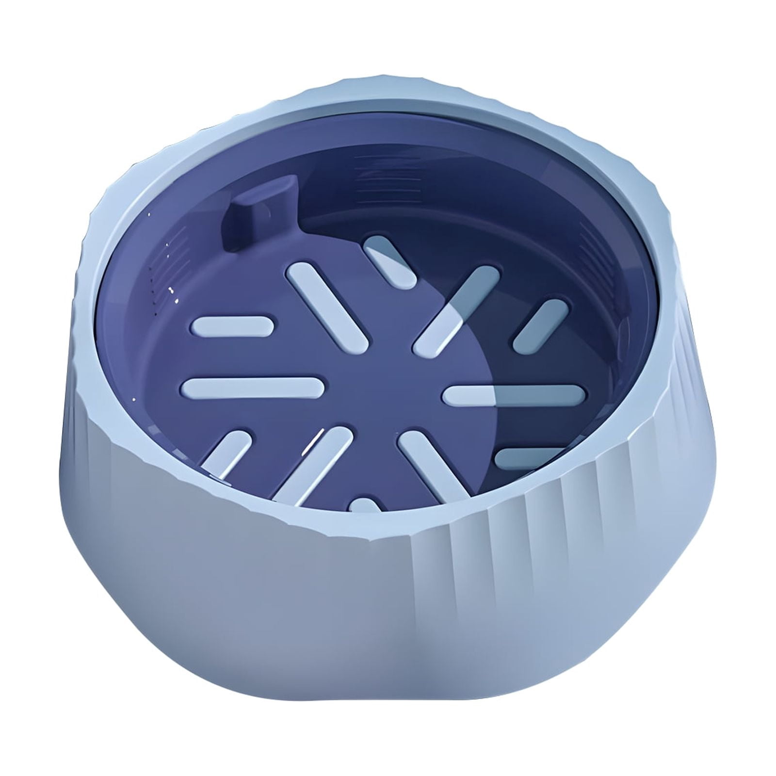 Pet Slow Feeding Bowl, Anti-Choking Bowl Switchable Anti-Slip Anti-Spill Dish for Dogs and Cats, Blue