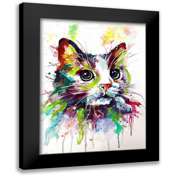 Kovacs, Anna Brigite 12x14 Black Modern Framed Museum Art Print Titled - Colorful Cat