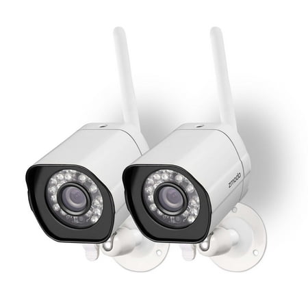 Zmodo 720p HD Outdoor Home Wifi Security Surveillance Video Cameras System (2 Pack) - Cloud Service Available