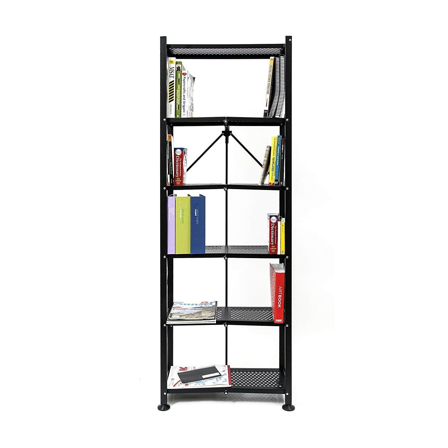 Origami 6 Shelf Bookcase Open Organizer Freestanding Living Room Shelves