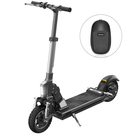 isinwheel X1 Electric Scooter for Adult, 500W Motor, Up to 24 Miles Range, Top Speed 28 MPH, 10-inch Off-Road Tire, Front and Rear Dual Suspension, Ambient Light Sensor Black