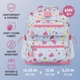 thumbnail image 3 of Bentgo Kids Print Backpack - Lightweight 14” Backpack for School, Travel & Daycare, Ideal for Ages 4+, Durable & Water-Resistant, Roomy Interior, & Loop for Lunch Bag (Blooming Floral), 3 of 7