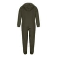 thumbnail image 3 of qolati Mens Onesie Hooded Jumpsuit Rompers Casual Zip Up One-Piece Pajamas Playsuit Jogger Sweatsuit Overall Tracksuit with Pockets, 3 of 4