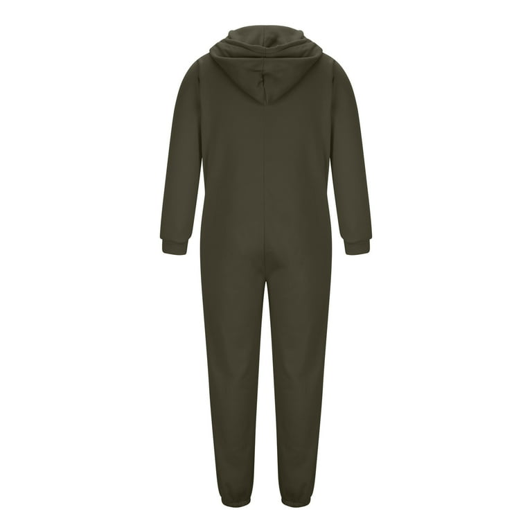 cllios Mens Fleece Lined Onesie Zip Up Jumpsuit One Piece Pajamas