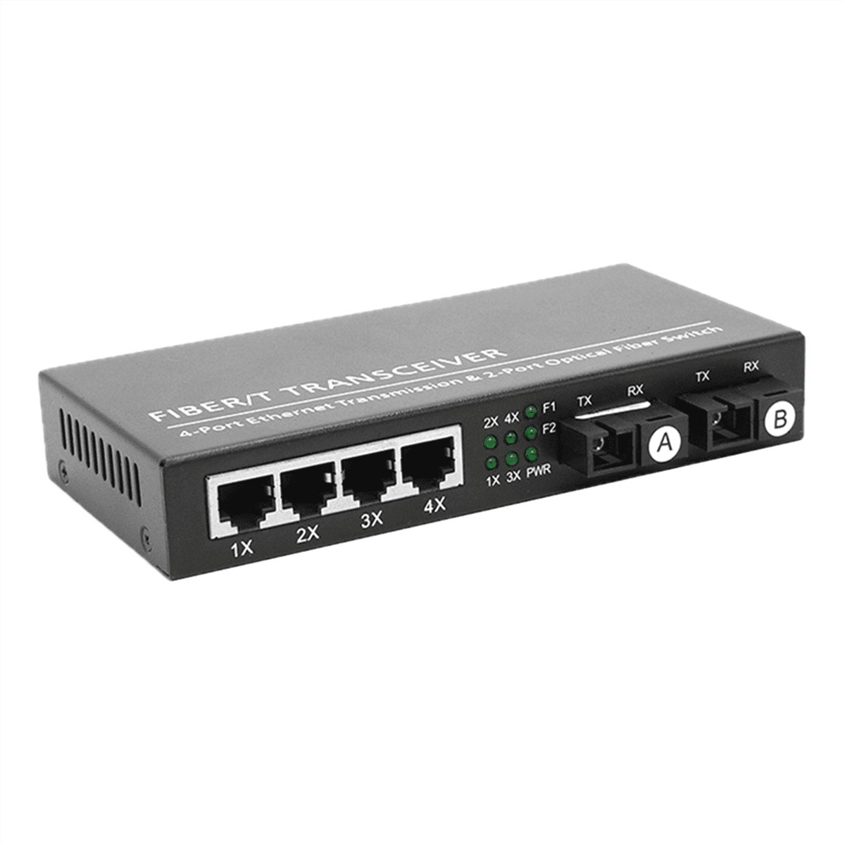 Gigabit Ethernet Fiber Switch SC Singlemode 20KM 2 SC Fiber 4 RJ45 Port 100/1000M Fiber Optical Media Converter US Plug