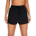 thumbnail image 3 of Charmo Womens V Slit Swim Shorts Quick Dry Board Shorts with Boxer Liner & Pockets Sporty Running Drawstring Swimsuit Bottoms, 3 of 6