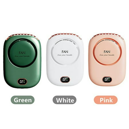 

OBOSOE Portable Neck Fan Mini Hanging Neck Fan with Adjustable Cord and Stand USB Rechargeable Hands Free 3 Wind Speed Personal Fan for Indoor Outdoor (Green)