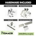 thumbnail image 5 of Homacer Brushed Nickel Single Track Bypass Sliding Barn Door Hardware Kit, for Two/Double Doors, 15ft Long Flat Track, Straight Design Roller, Heavy Duty, for Interior Use, 5 of 8