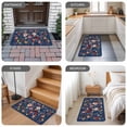 thumbnail image 6 of Navy Blue Flowers Door Mat Indoor Outdoor,Spring Vintage Floral Leaves Farmhouse Non Slip Welcome Mat with Rubber Backing,Absorbent Fabric Front Door Mats Entryway Rug for Home Patio Entrance 16"x24", 6 of 9