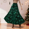 thumbnail image 2 of QHFBli High Waisted Maxi Skirt for Women Vintage Floral Jacquard Velvet Party Skirt Flared A-Line Long Skirts, 2 of 6
