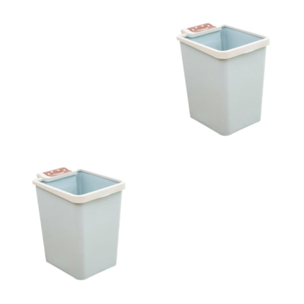 Bewildely Bote de basura sin tapa conveniente y elegante de PP con anillo de presión para la cocina Las opciones multicolores son simples azul azul 2piezas
