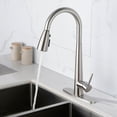 thumbnail image 2 of UWR-Nite Kitchen Faucet with Pull Down Sprayer Brushed Nickel, High Arc Single Handle Kitchen Sink Faucet with Deck Plate, Commercial Modern Stainless Steel Kitchen Faucets, 2 of 7