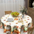 thumbnail image 6 of Autumn Pumpkin Tablecloth Round 60 Inch Maple Leaves Seasonal Washable Thanksgiving Decorative Table Cover for Home Kitchen Party Picnic, 6 of 6
