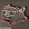 thumbnail image 2 of Craftnamesign Cool Pig Wing Neon Sign, Nursery Room Wall Decor, Animal Pet Wall Art, 2 of 4