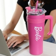 MINISO Barbie Collection 1600mL Steel Tumbler with Straw - Barbie - Themed Large - Capacity Drink Cup