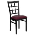 thumbnail image 1 of Bowery Hill Black Window Back Dining Chair in Burgundy, 1 of 6