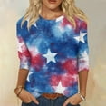 thumbnail image 2 of Women'S Tops Casual, 3/4 Length Sleeve 4Th Of July Collar Pullover Top Red White And Royal Blue T Shirt Sexy Tops For Women Yoga T Shirts Tops Trendy Business Casual Tank (3XL, Blue) ZMTing, 2 of 4