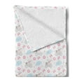 thumbnail image 2 of Pastel Soft Flannel Fleece Throw Blanket, Cats Ride a Bicycle with Flowers Clouds Hearts and Butterflies Shape, Cozy Plush for Indoor and Outdoor Use, 50" x 60", Baby Pink and Pale Blue, by Ambesonne, 2 of 5