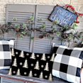 thumbnail image 3 of Merry Christmas Trees Black White Snowflake Throw Pillow Covers Winter Xmas Rectangular Decorative Pillow Cases Cushion Cover Outdoor Decorations Sofa Cotton Linen 12x20 Inch, 3 of 6